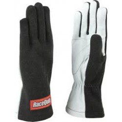 RaceQuip 350 Series 1 Layer Nomex Non SFI Basic Race Gloves; Black Large