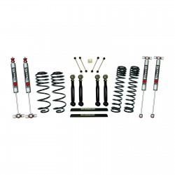 Skyjacker  4 Inch Dual Rate Long Travel One Box Kit w/Adjustable Front and Rear Lower Flex Links and M95 Monotube Shocks TJ/LJ 1997-2002 Jeep Wrangler 